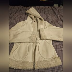 MUDD White suede jacket with fur lining